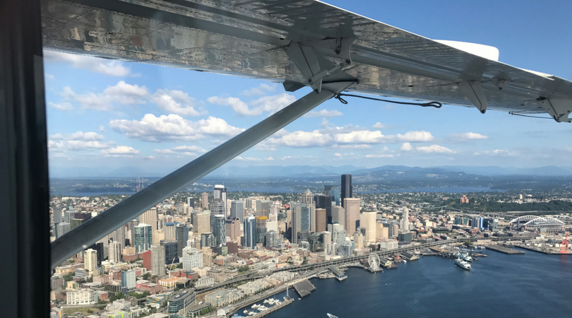 Aerial shot of Downtown Seattle