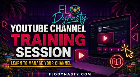 Flo Dynasty YouTube Channel Training Session service information graphic