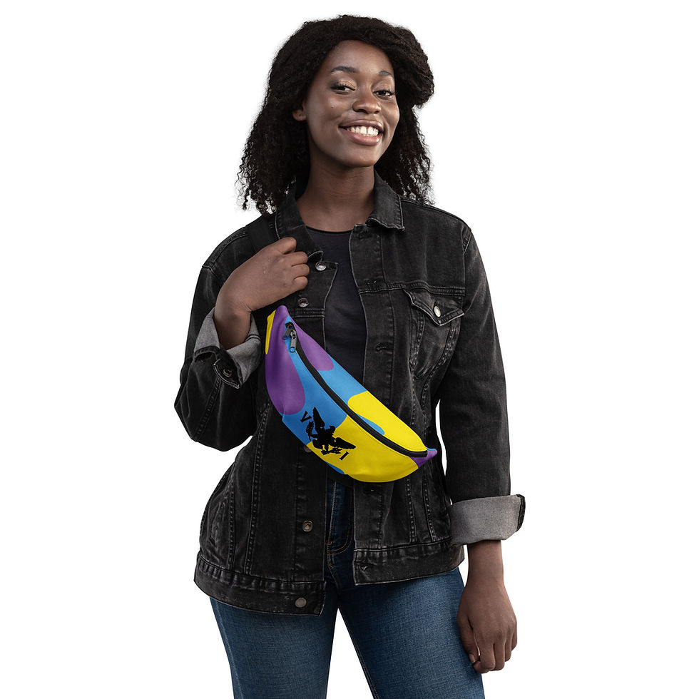 Thumbnail: Purple Blue Yellow Fanny Pack w VI Eagle