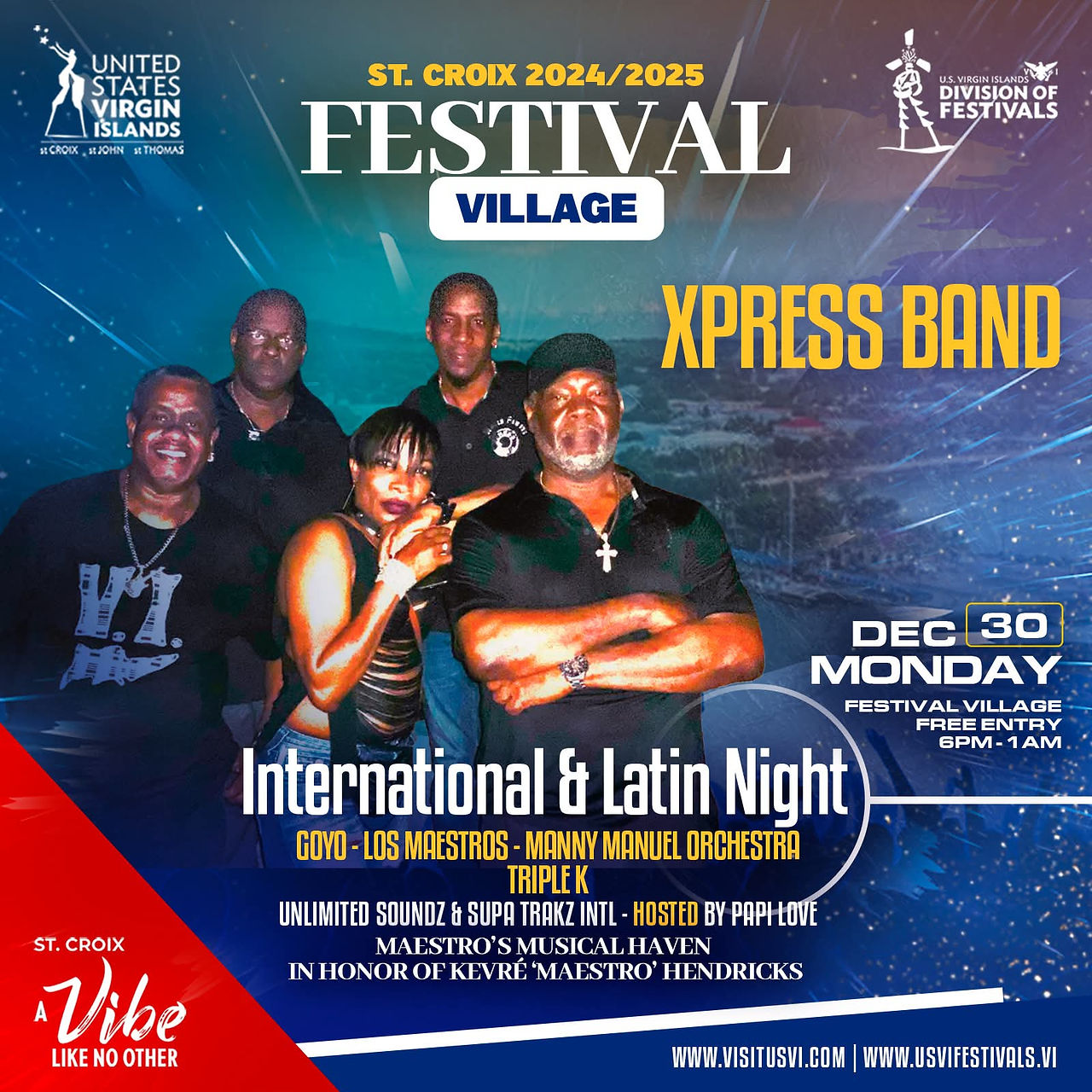 Express Band 12-30-2024 St. Croix 2024 - 2025 Christmas Carnival Festival Village - International & Latin Night
