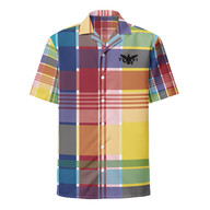 Madras Button-Up Shirt  Men’s, Women's Unisex Virgin Islands madras short sleeve button-up shirt