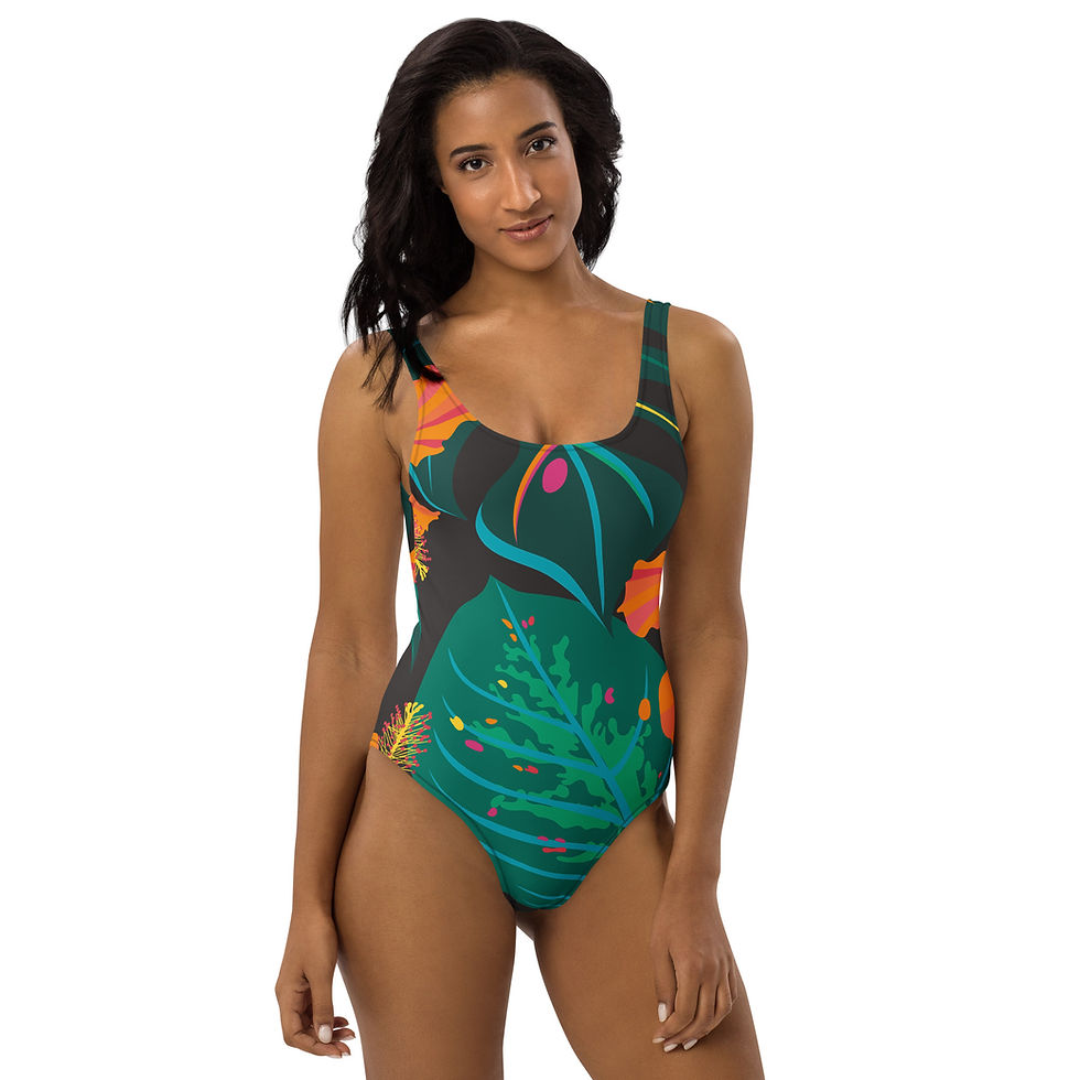 Thumbnail: Orange Hibiscus One-Piece Swimsuit