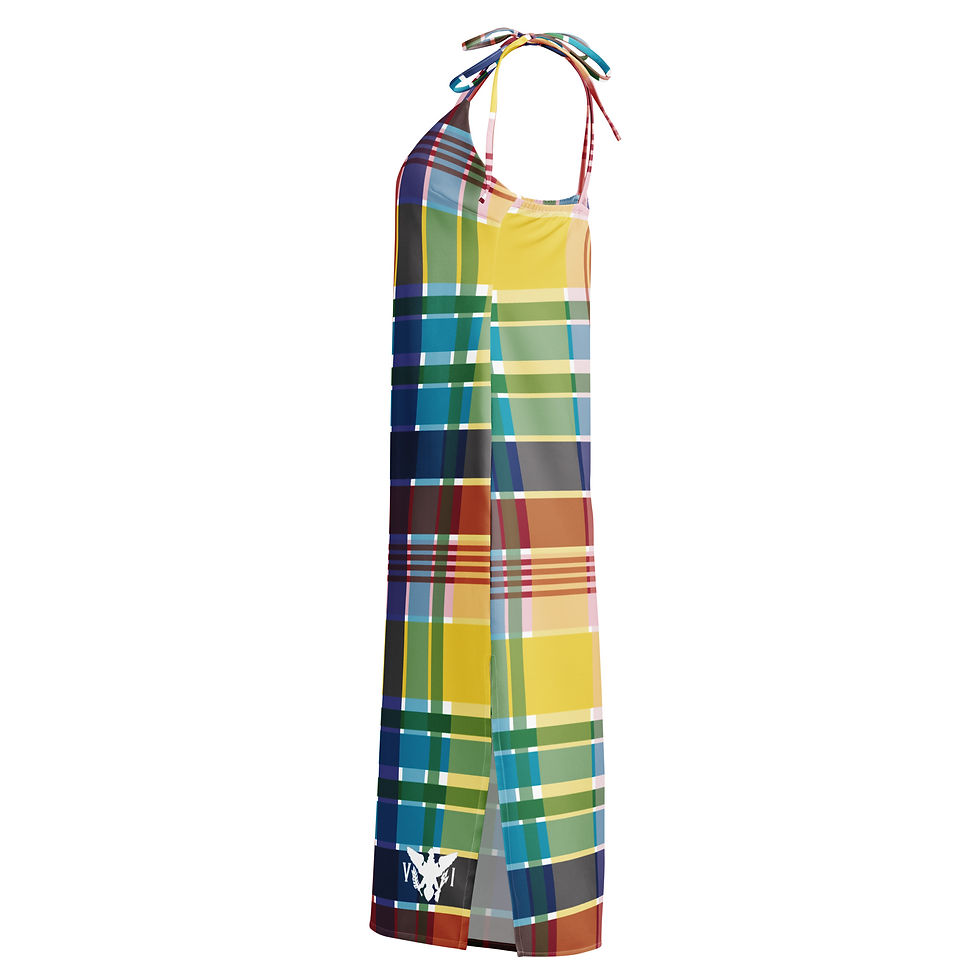 Thumbnail: VI Madras Tie-strap midi dress