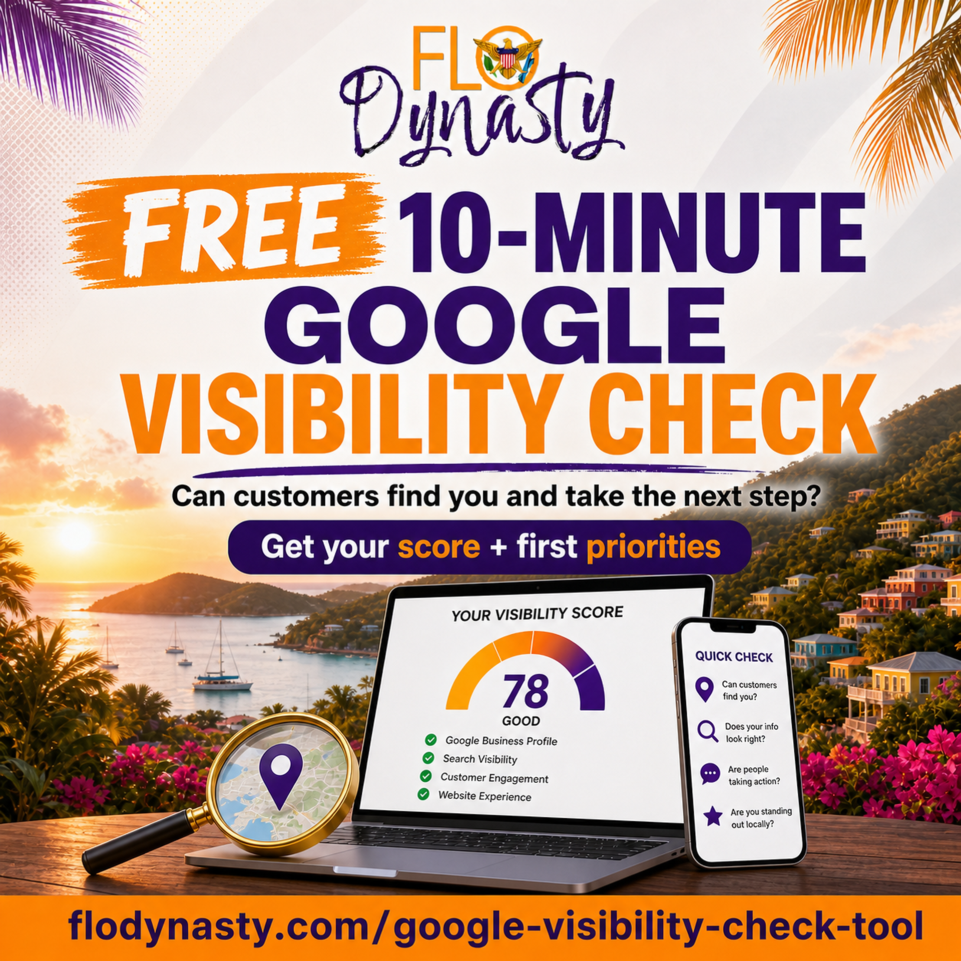 Free 10-minute Google Visibility Check for Virgin Islands business owners.