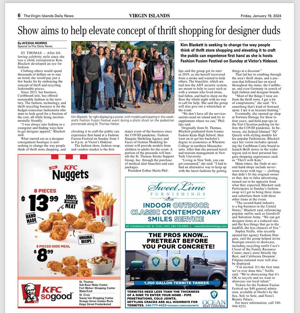 Virgin Islands Daily News: Show aims to help elevate concept of thrift shopping for designer duds