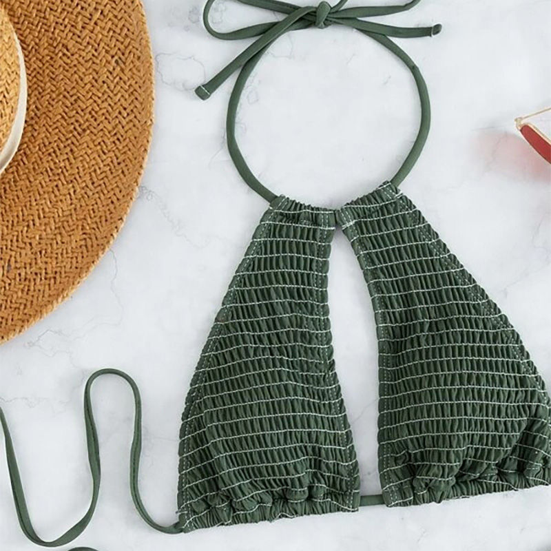 Thumbnail: Knitted Swimsuit Bikini Hand Made Hollow Knitting Handmade Two Piece Women