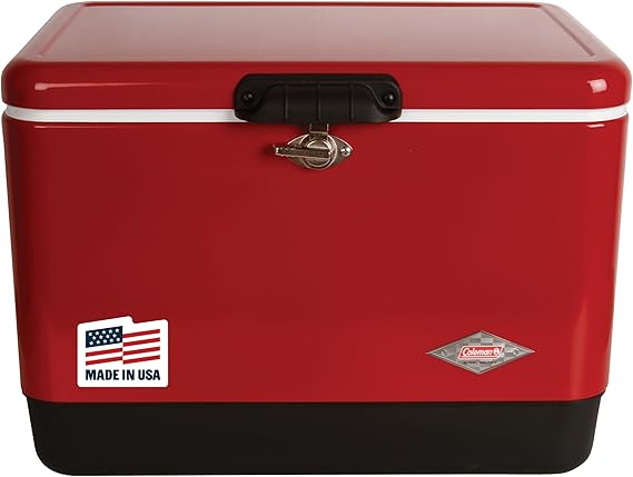 Coleman Vintage 54qt Steel Belted Cooler — $159.99 When the fridge goes down this is what saves your food. Keeps ice for days. The steel belted construction holds temperature longer than plastic coolers.