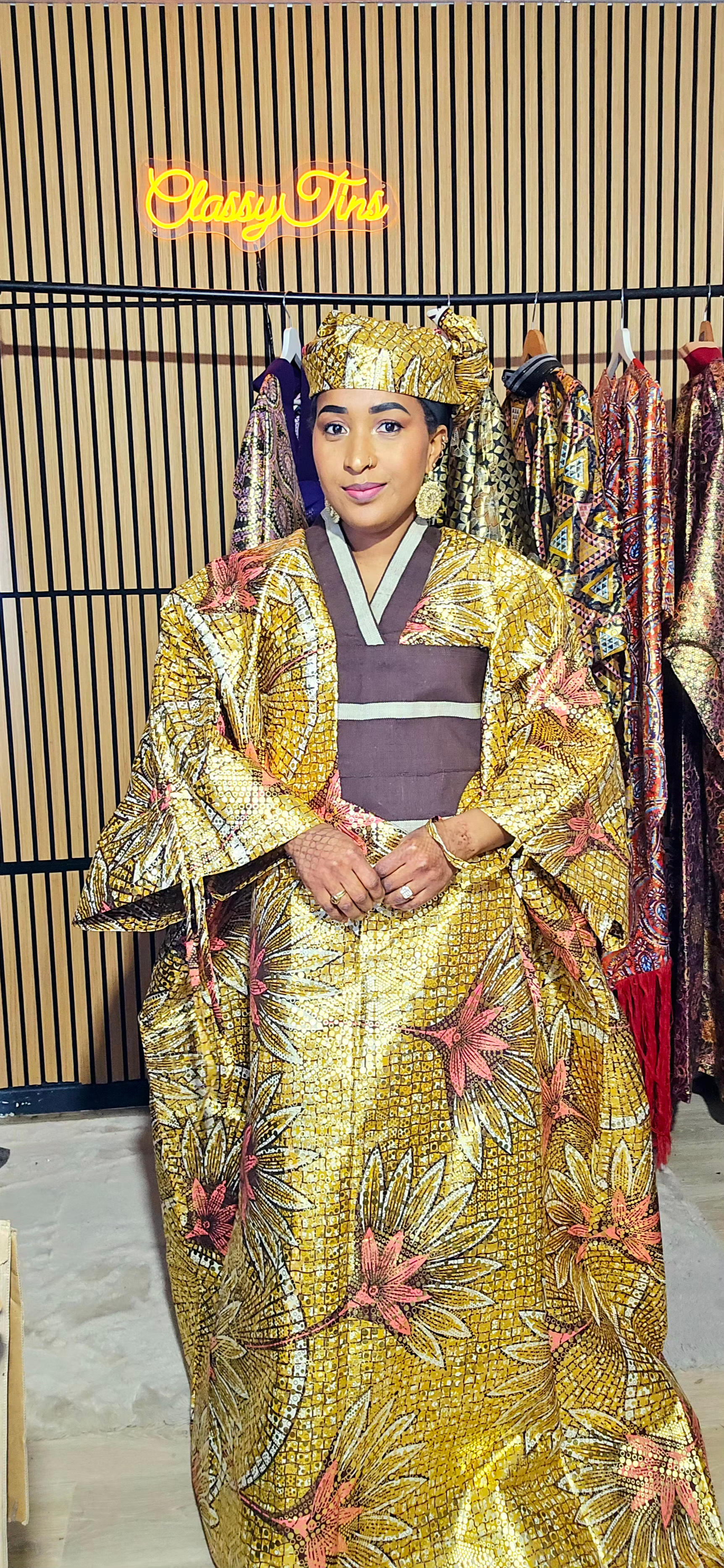 Boubou wax-oké ronkè  - gold