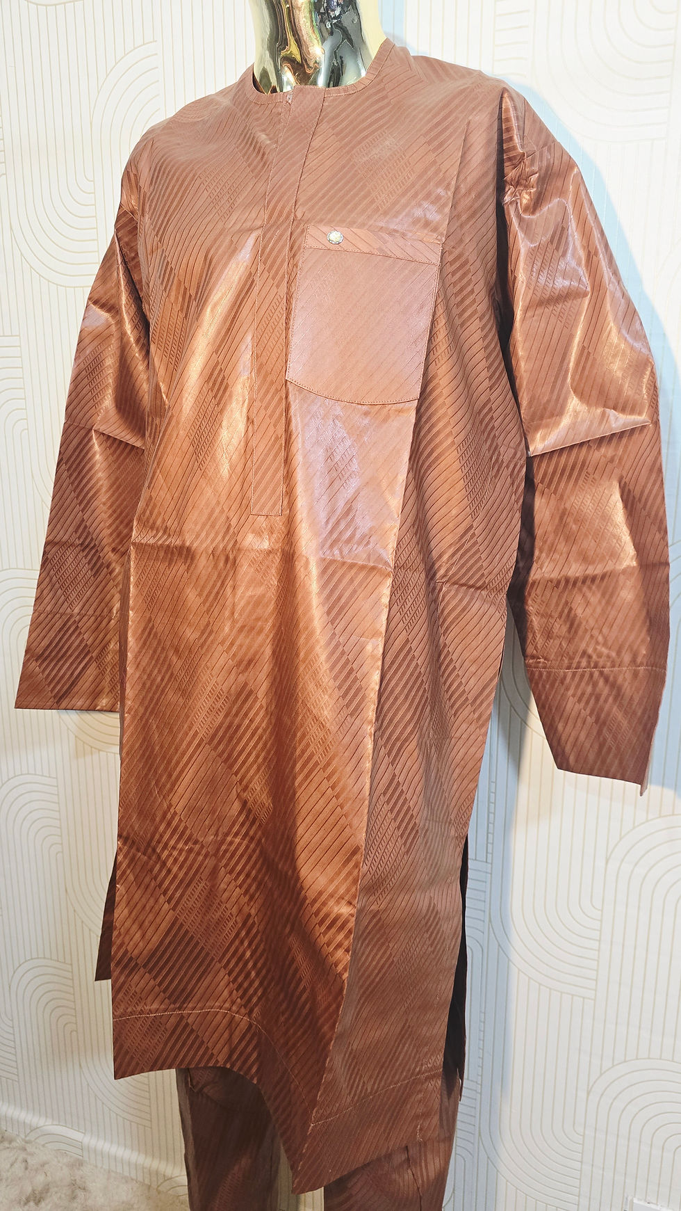 Miniature : Copie de Grand boubou nigérian 3pcs homme - marron