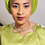 Thumbnail: Chapeau taffeta nigérian - vert olive