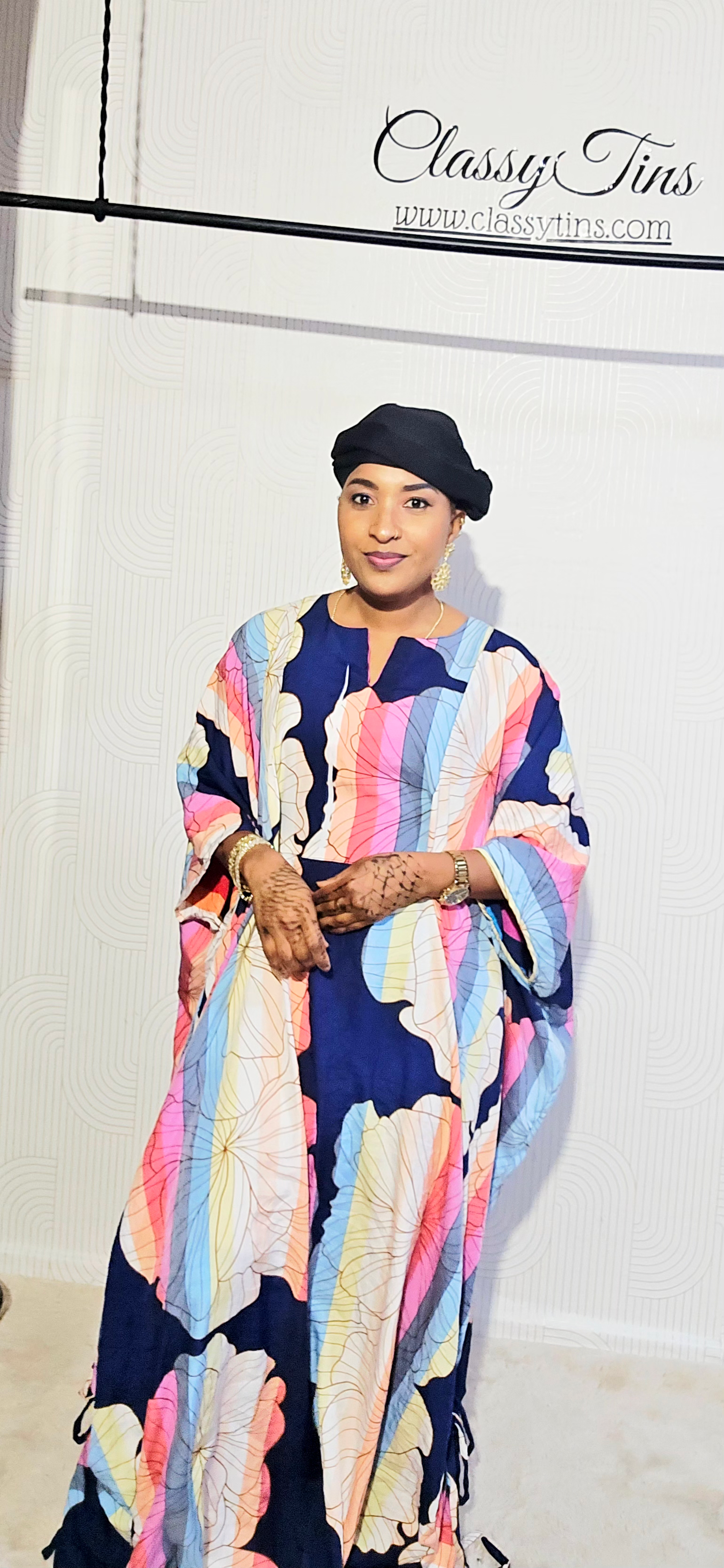 Boubou multicouleur rayé