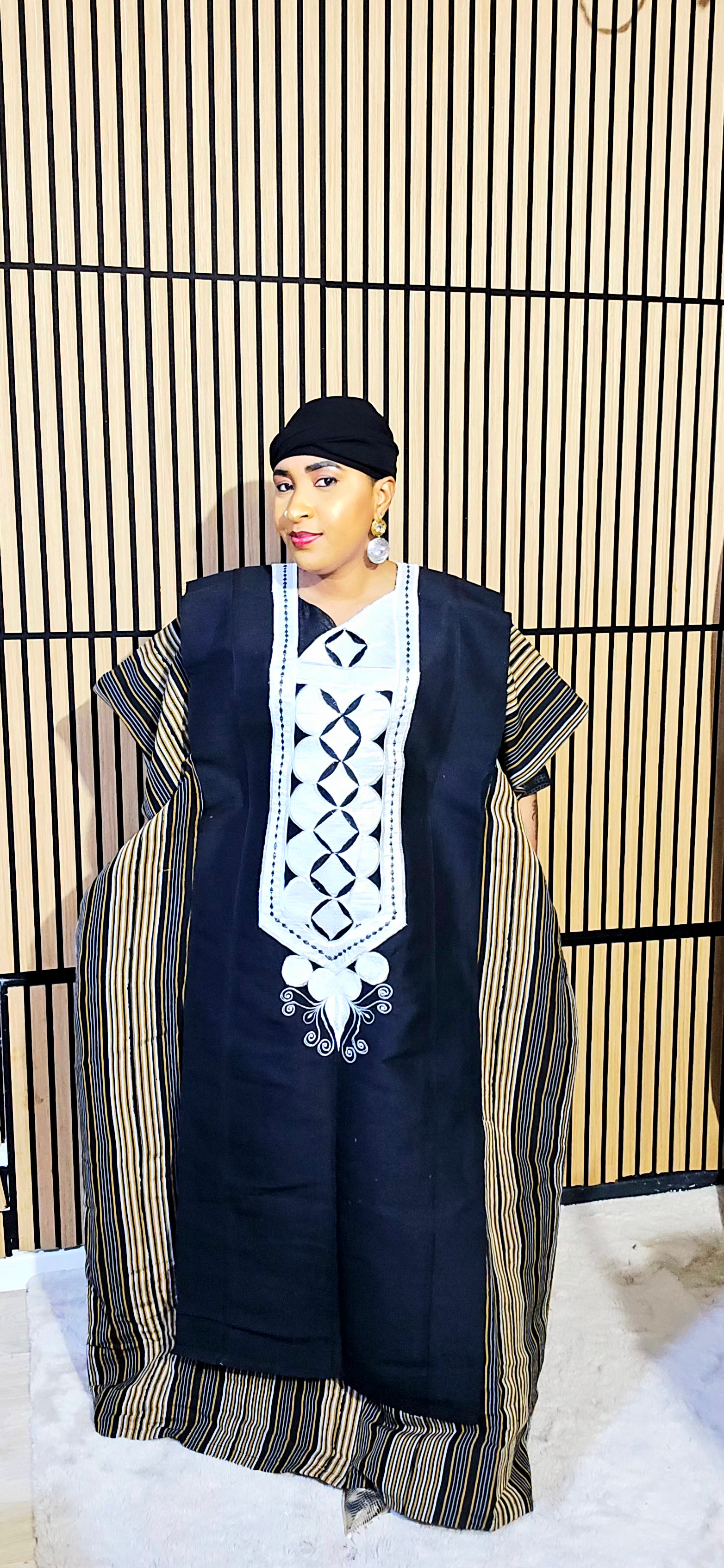 Boubou aso oke lobaloba brodé - noir
