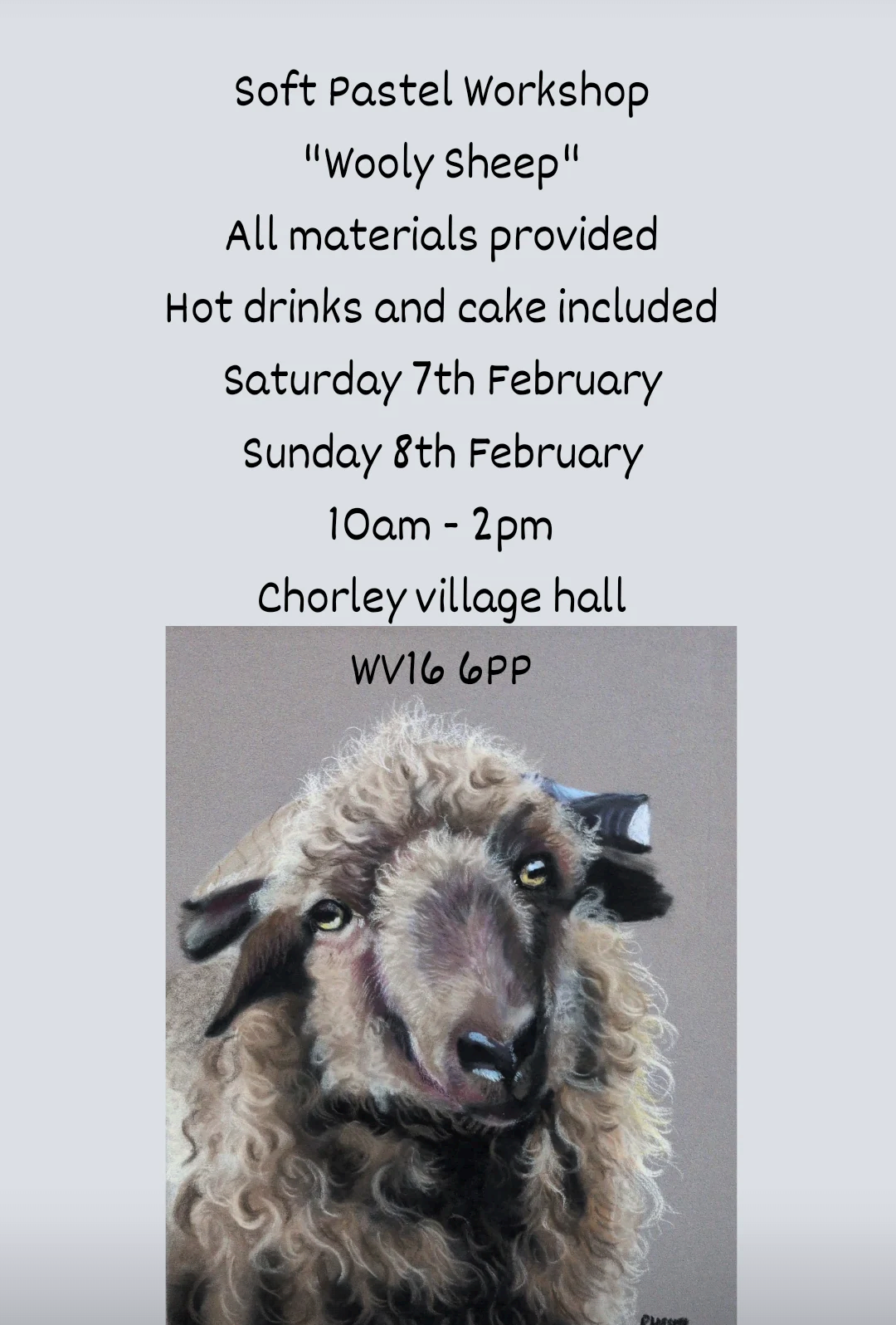 7th February (sat) Wooly Sheep workshop Chorley (in person)