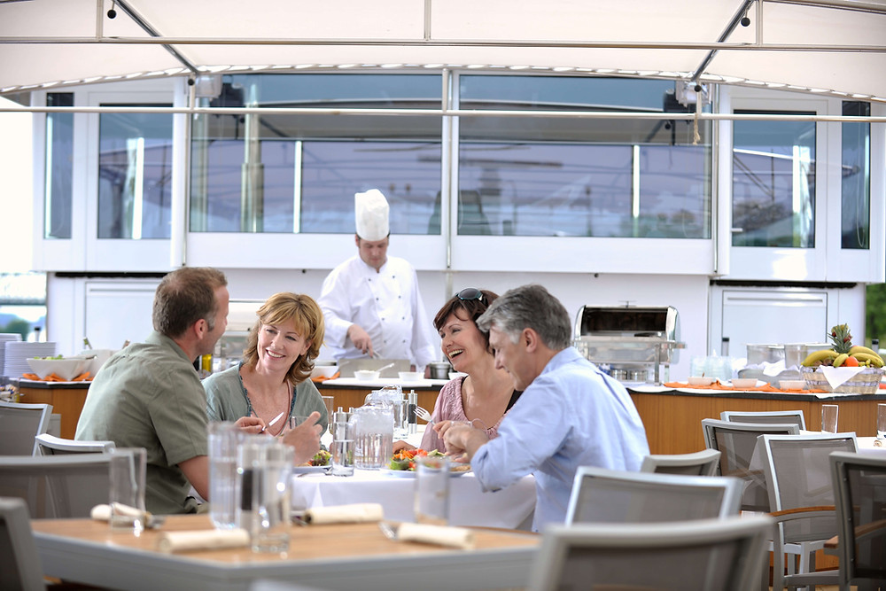 Relaxed river cruise atmosphere