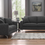 Thumbnail: Gray Fabric Rounded Arm Living Room Collection &Loveseat