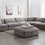 Thumbnail: Feather Fill 7-Piece Modular Sectional Sofa with Ottoman, Gra
