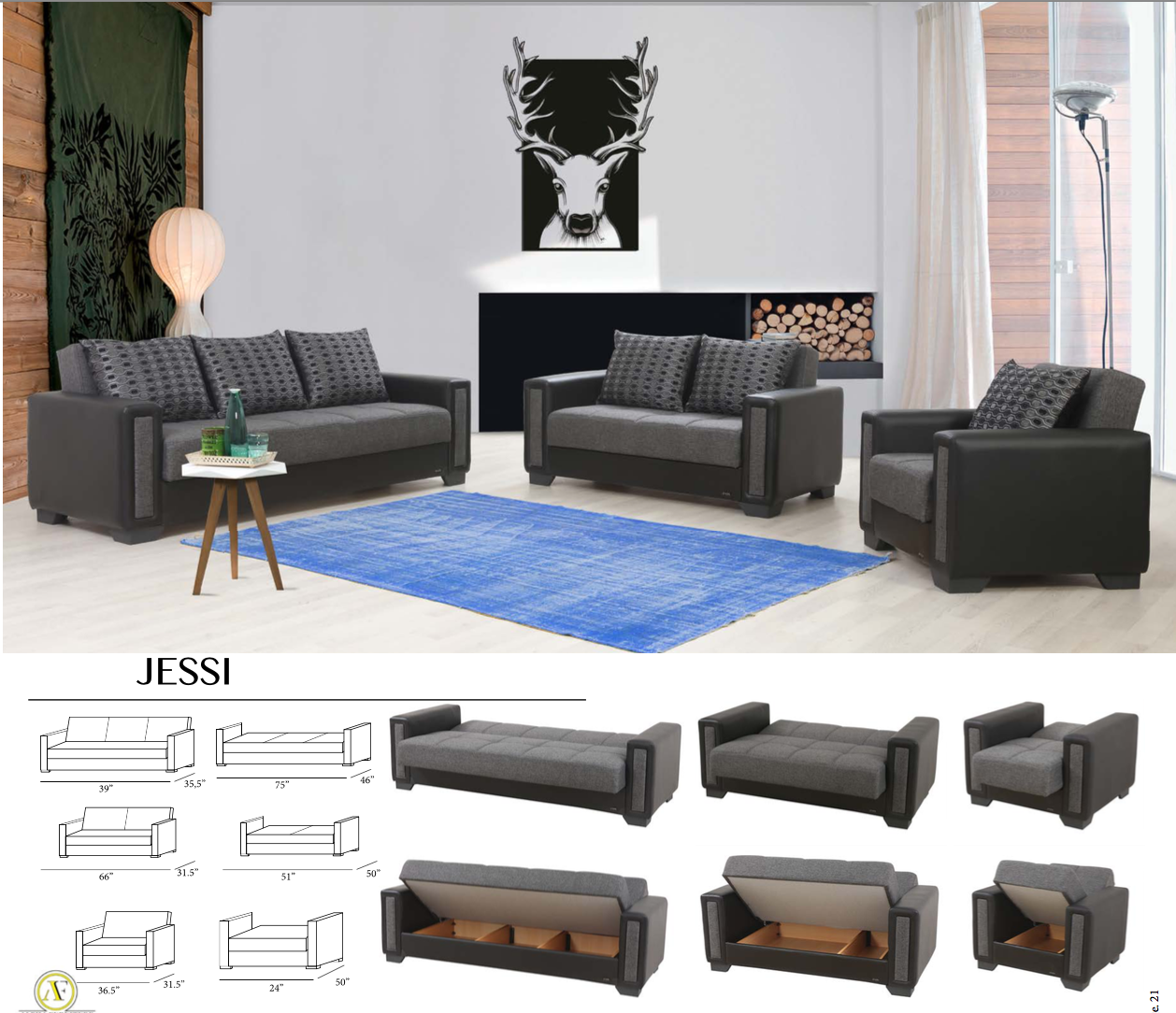 FLIP LIVING ROOM SET JESSI