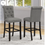 Thumbnail: Table with 4 Bar stools, gray