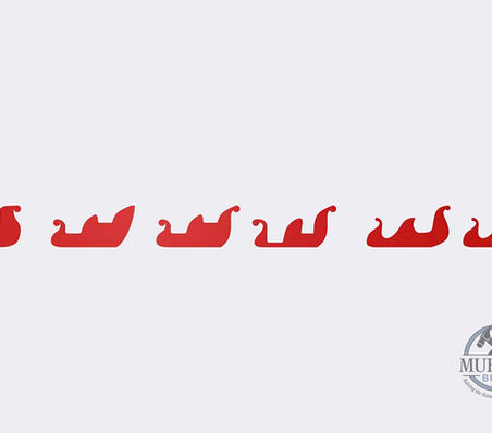 Red flame decals, Mueller Built