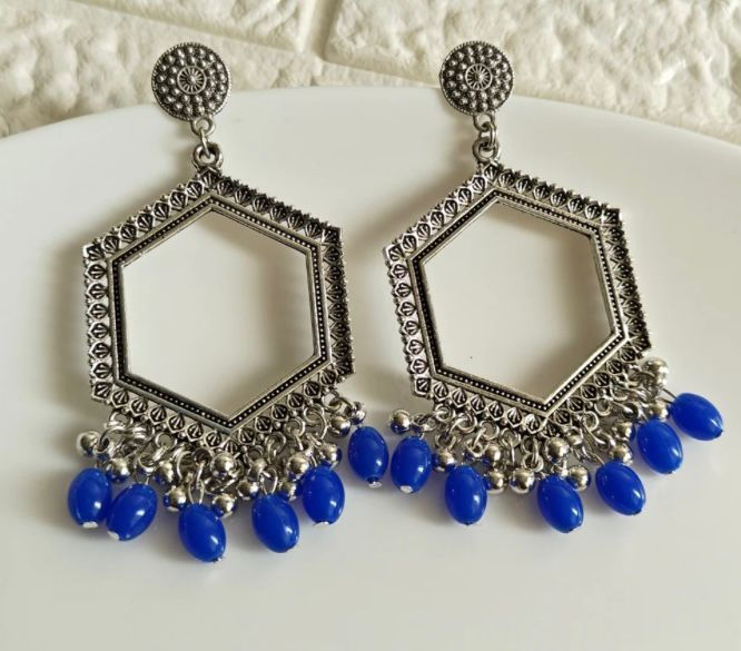 Oxidized earrings  Silver earrings