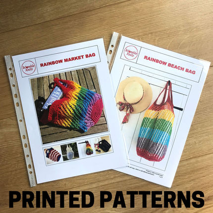 Printed Patterns Rainbow Beach Bag and Rainbow Market Bag