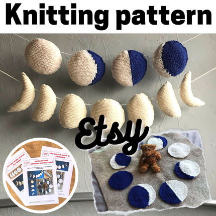 Etsy Knitting Pattern: Moon Phases