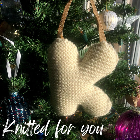 Stuffed knit Letter K tree decoration