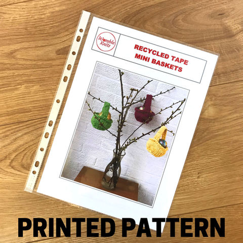 Printed knitting pattern for mini eco baskets