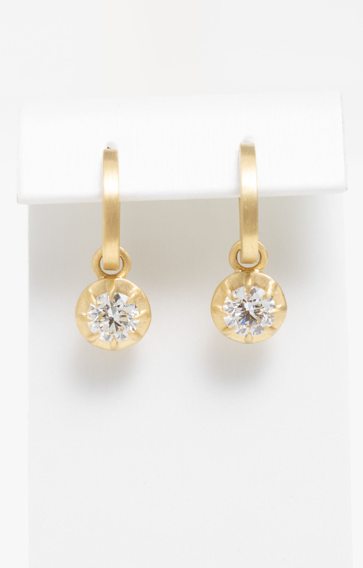 Brushed round diamond Earrings