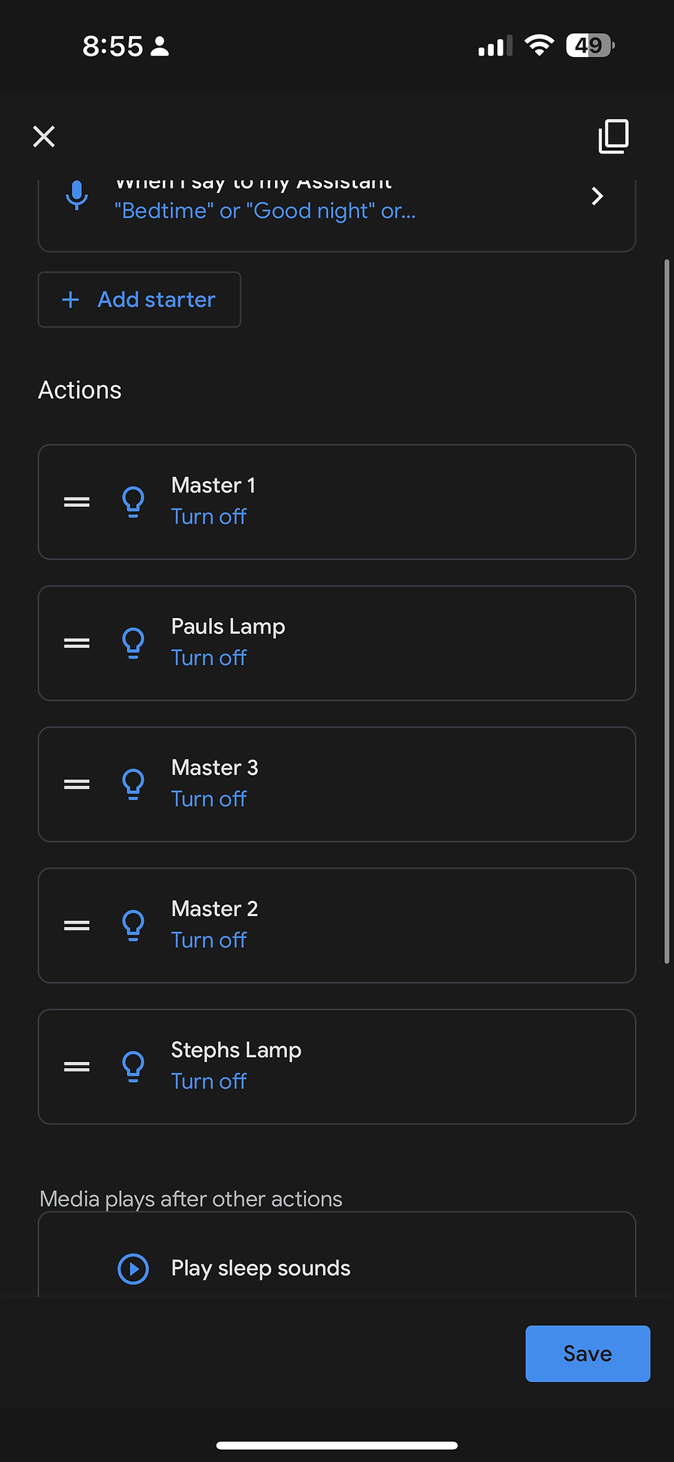 Google Home App Routine