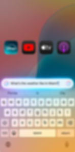 Typing to Siri to ask the weather in Miami