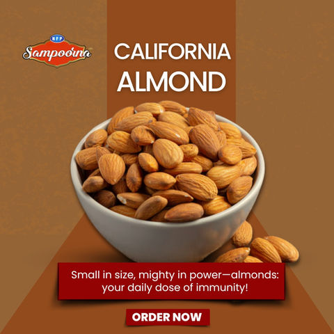 High quality almonds badam for daily nutrition by NFP Sampoorna Foods dry fruits supplier Delhi