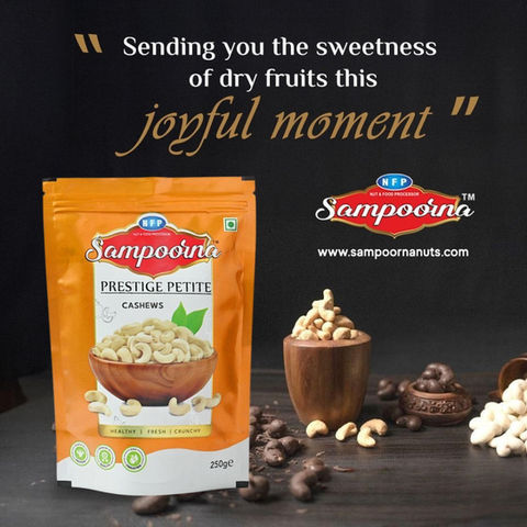 Premium cashews (kaju) fresh and crunchy by NFP Sampoorna Foods – dry fruits wholesaler in Delhi