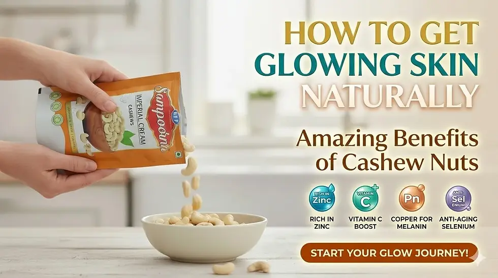 Amazing Benefits Of Cashew Nuts For SkinHow to Get Glowing Skin Naturally with Cashew Nuts