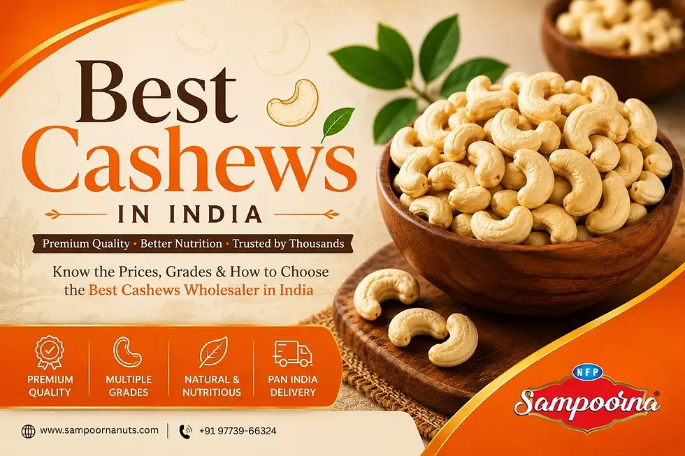 Best Cashews in India: Prices, Grades & How to Choose the Best Cashews Wholesaler in India