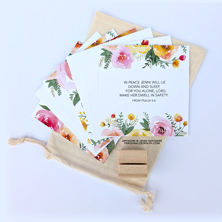 Personalized Scripture Cards - PEACE Pack - Floral Theme
