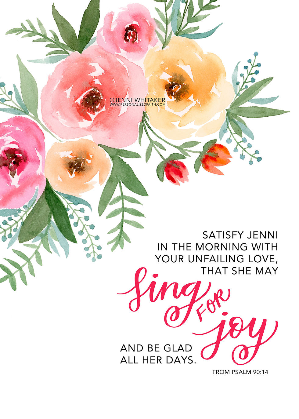 Thumbnail: Floral Personalized Verse Art Cards