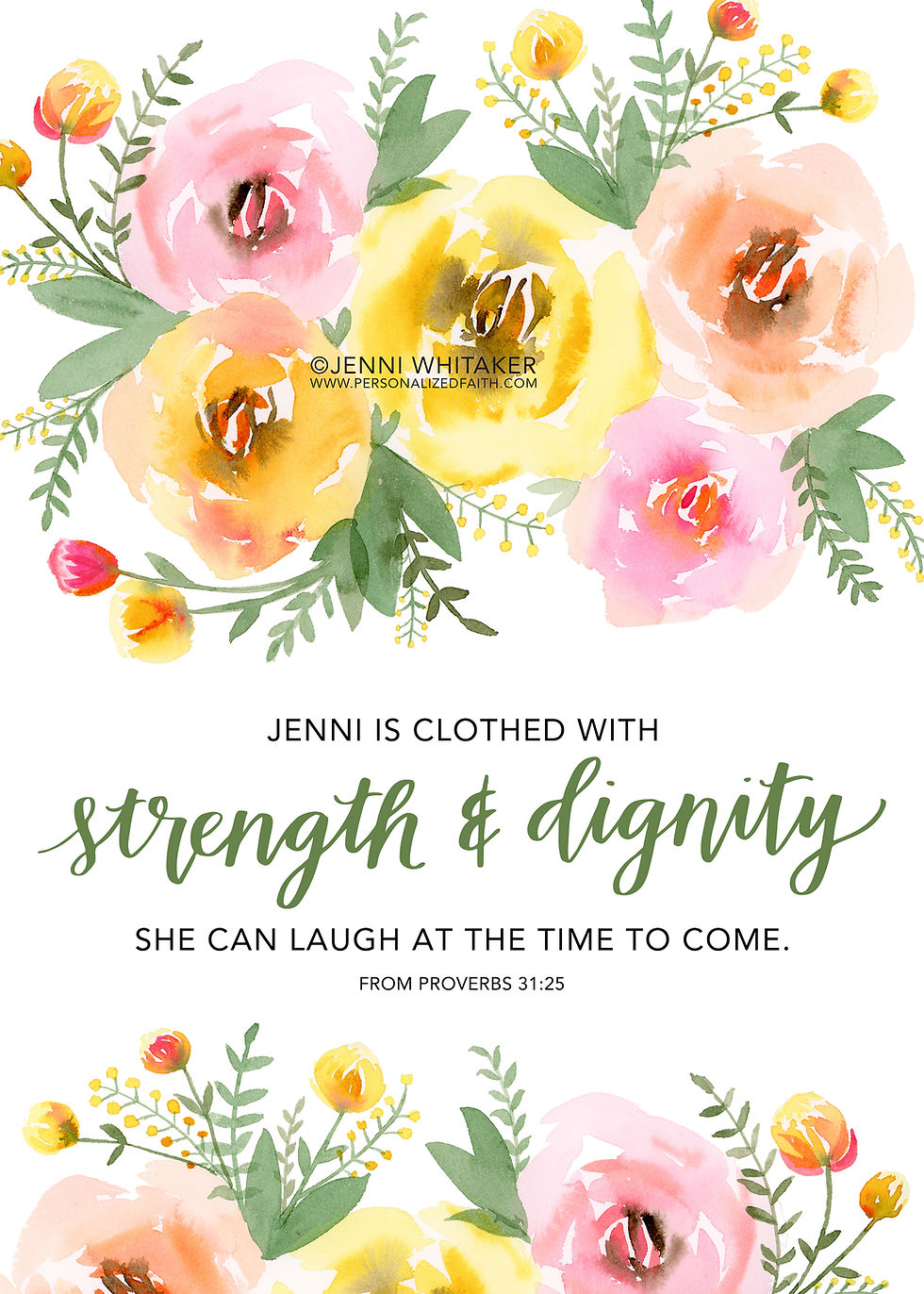 Thumbnail: Floral Personalized Verse Art Cards