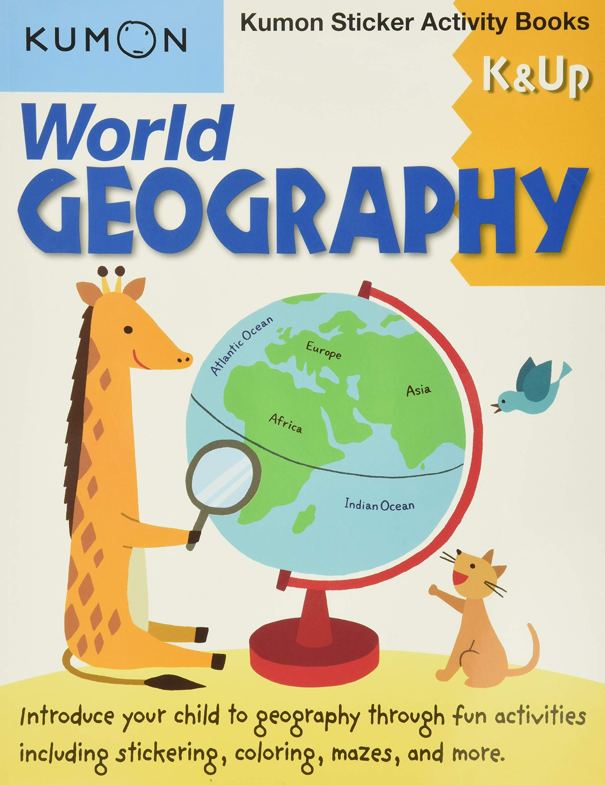 Libro Kumon World Geography K & Up Sticker Act Para Niños