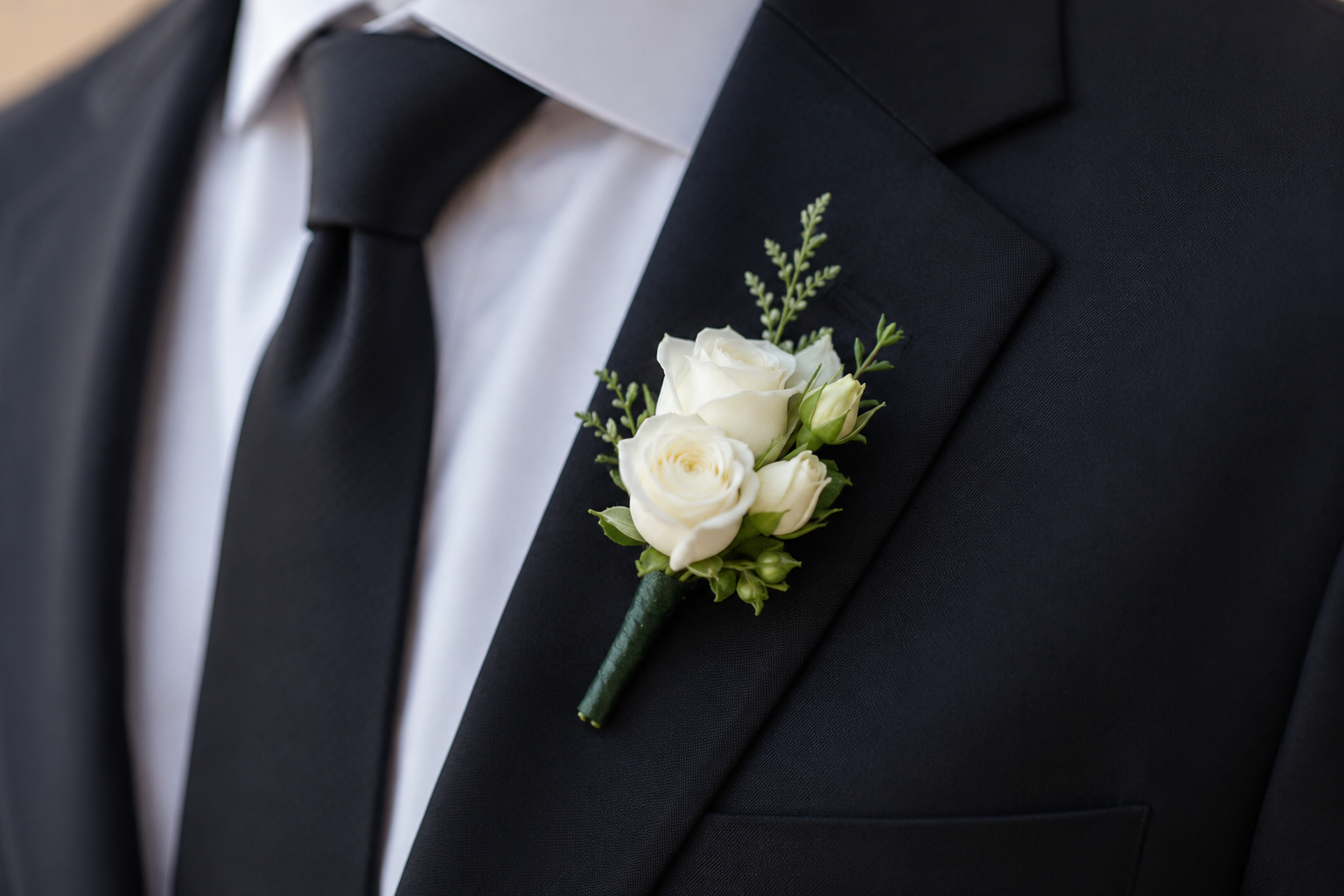 WHITE ROSE BOUTONNIÈRE