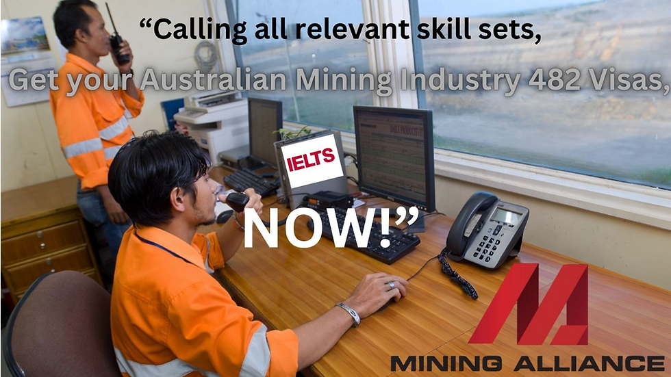 If you're an experienced mining professional or tradesperson looking to build a long-term career in Australia, securing a 482 visa-sponsored job is one of the best ways to make it happen but FIRSTLY, you MUST meet the English language requirements and follow the correct steps.
