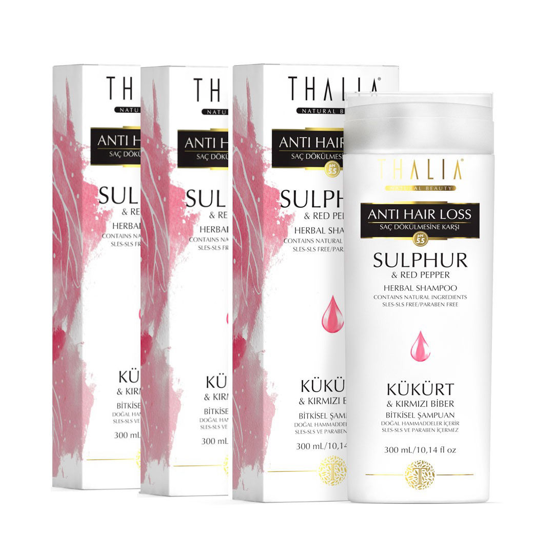 3er Set Thalia Schwefel & Chili Shampoo - für fettiges Haar 300ml