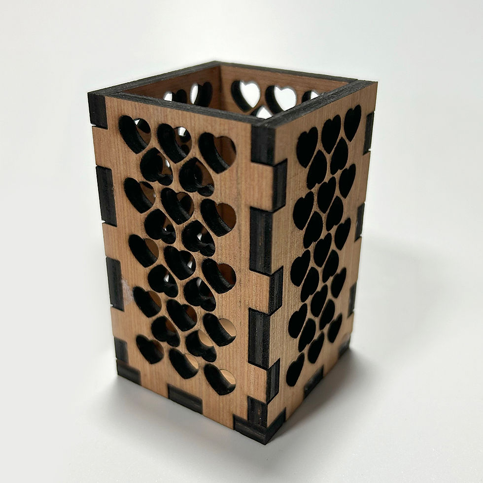 Heart patterned tea light holder