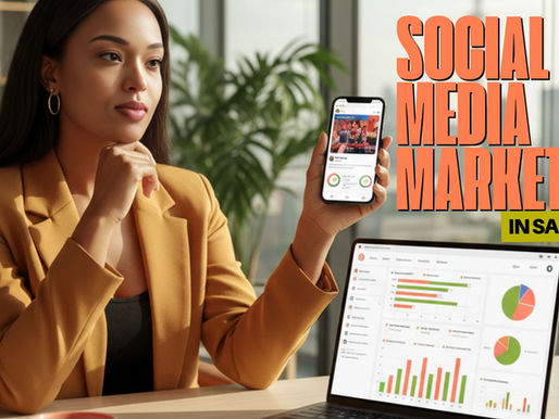 Business owner managing social media marketing strategy in Sandton office