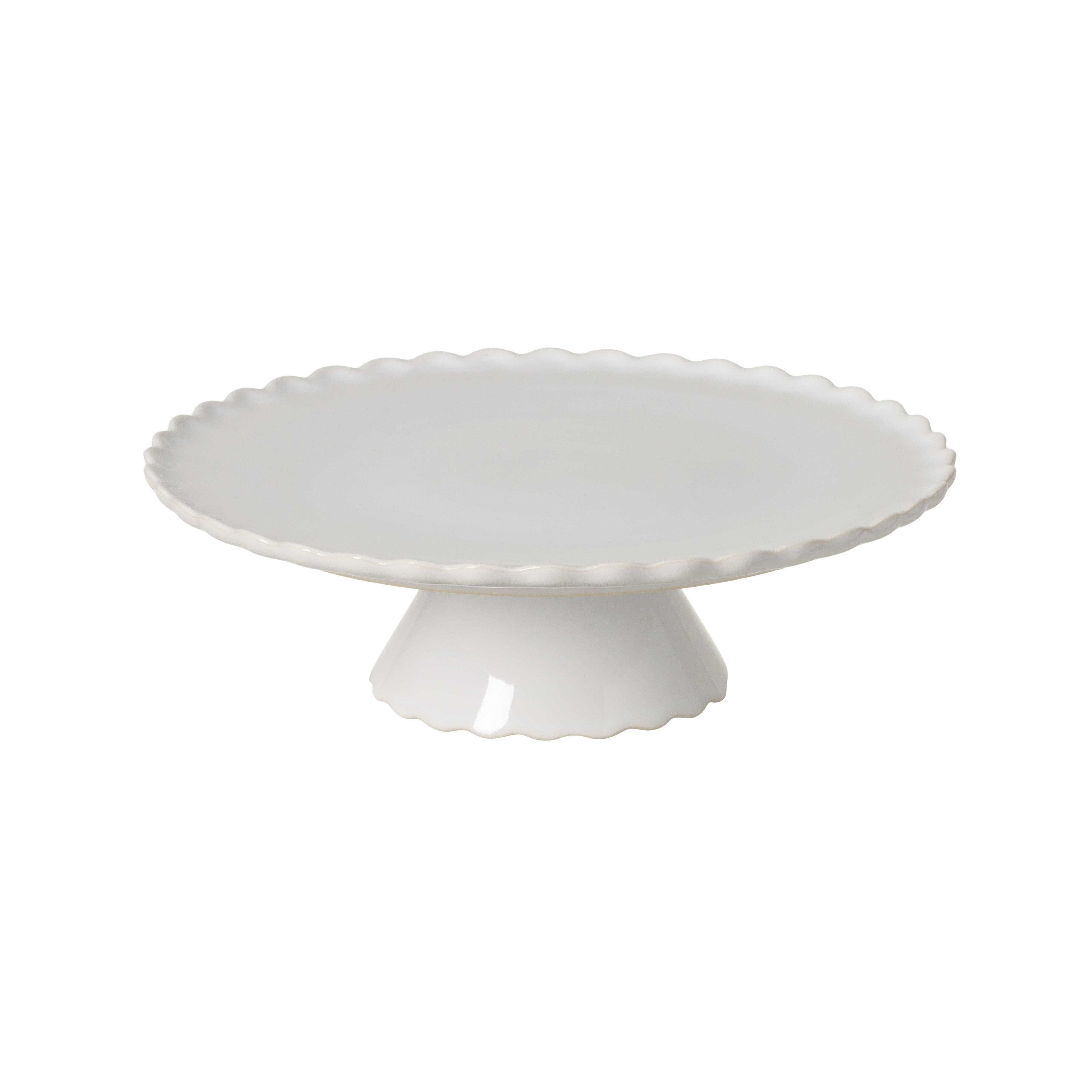 Casafina Forma White Footed Plate Medium 28 cm