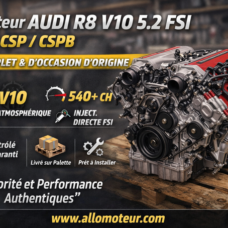 🚀 Moteur complet Audi R8 5.2 FSI V10 (CSP / CSPB) — Puissance, Performances et Authenticité