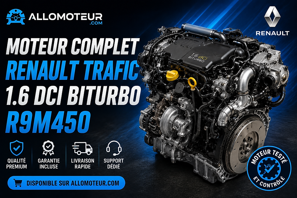 Moteur complet RENAULT TRAFIC 1.6 DCI BITURBO R9M450 : puissance, efficacité et polyvalence pour les professionnels