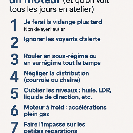 7 erreurs qui ruinent un moteur (et qu’on voit tous les jours en atelier)