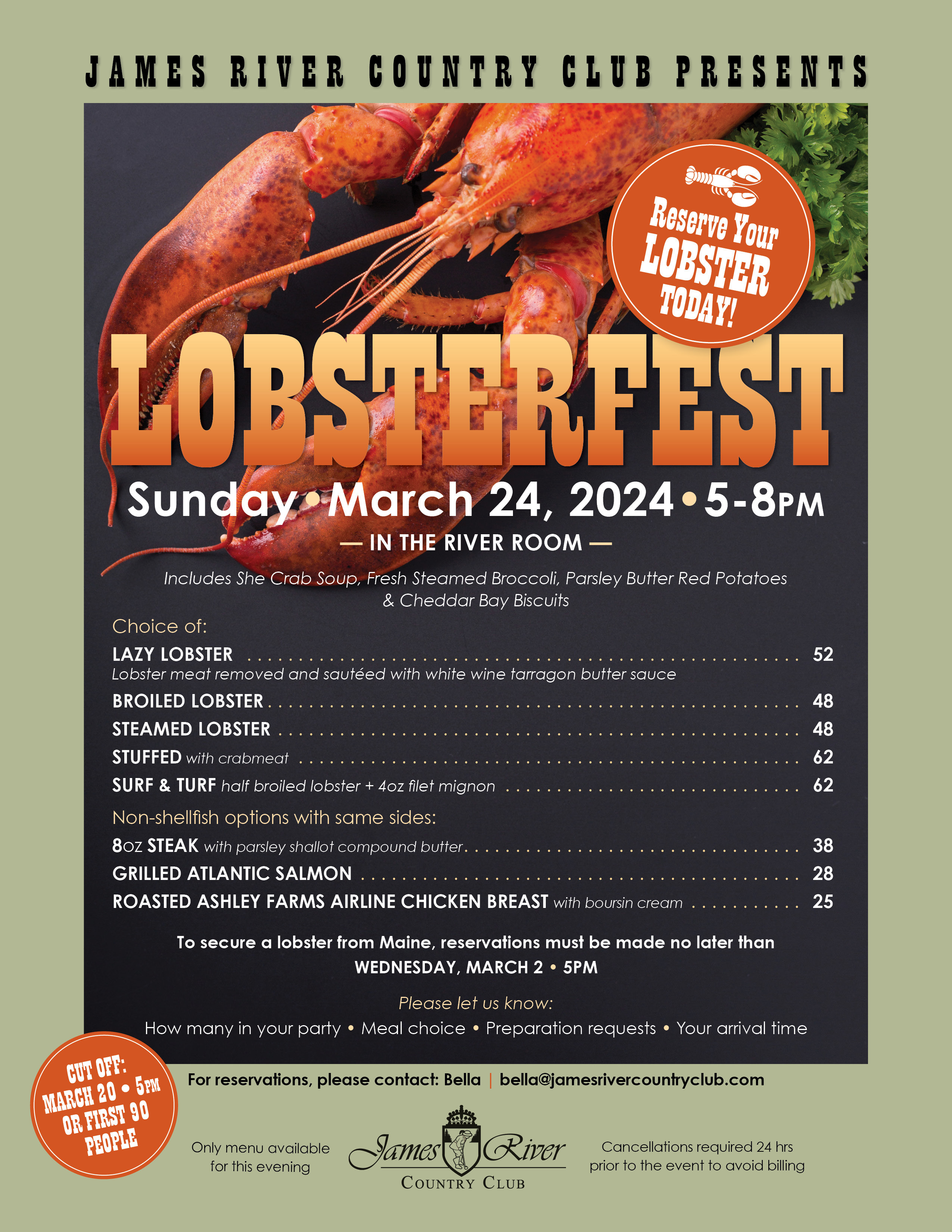 Spring Lobsterfest James River Country