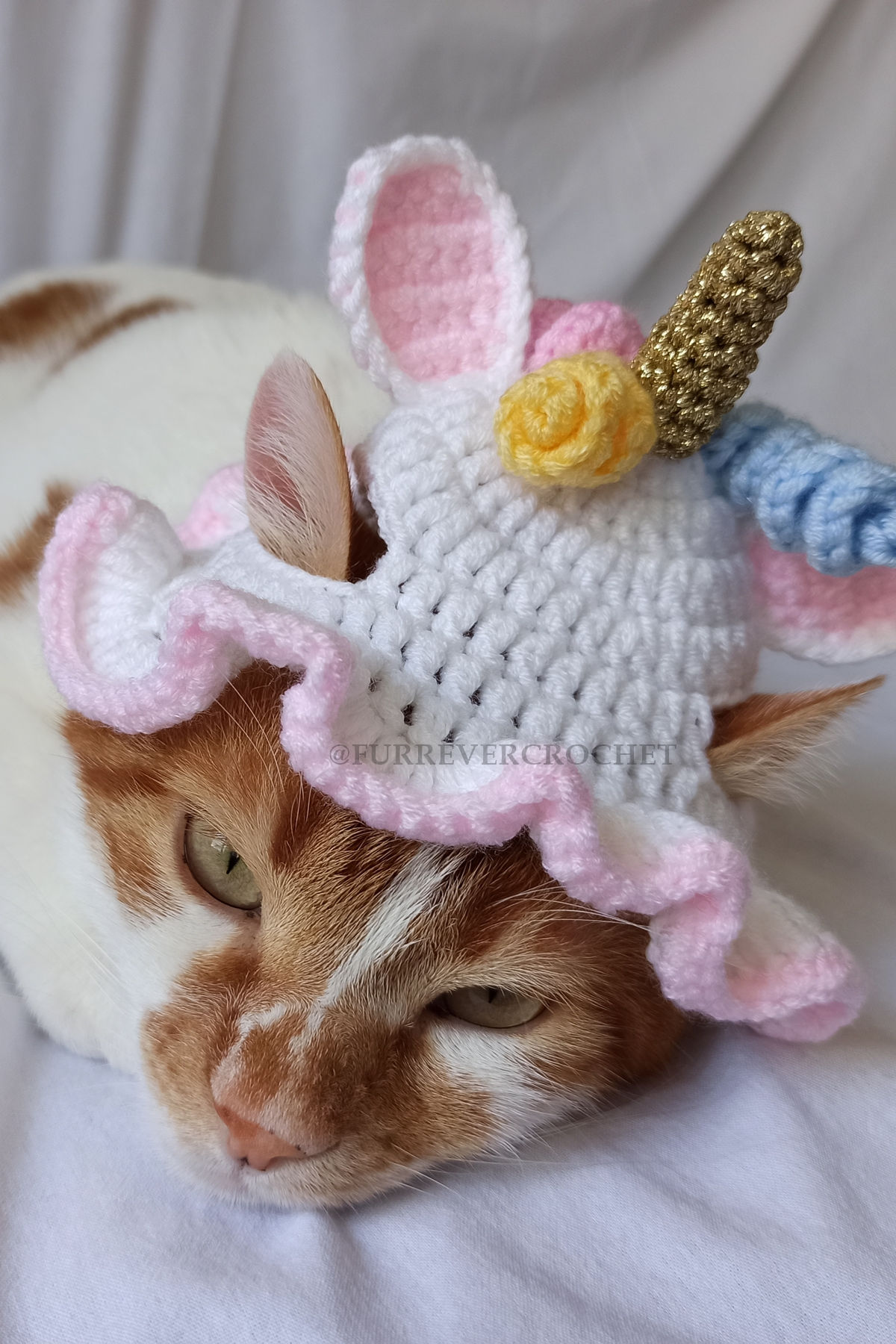 Unicorn Bucket Şapka Örgü Kedi Köpek Şapkası